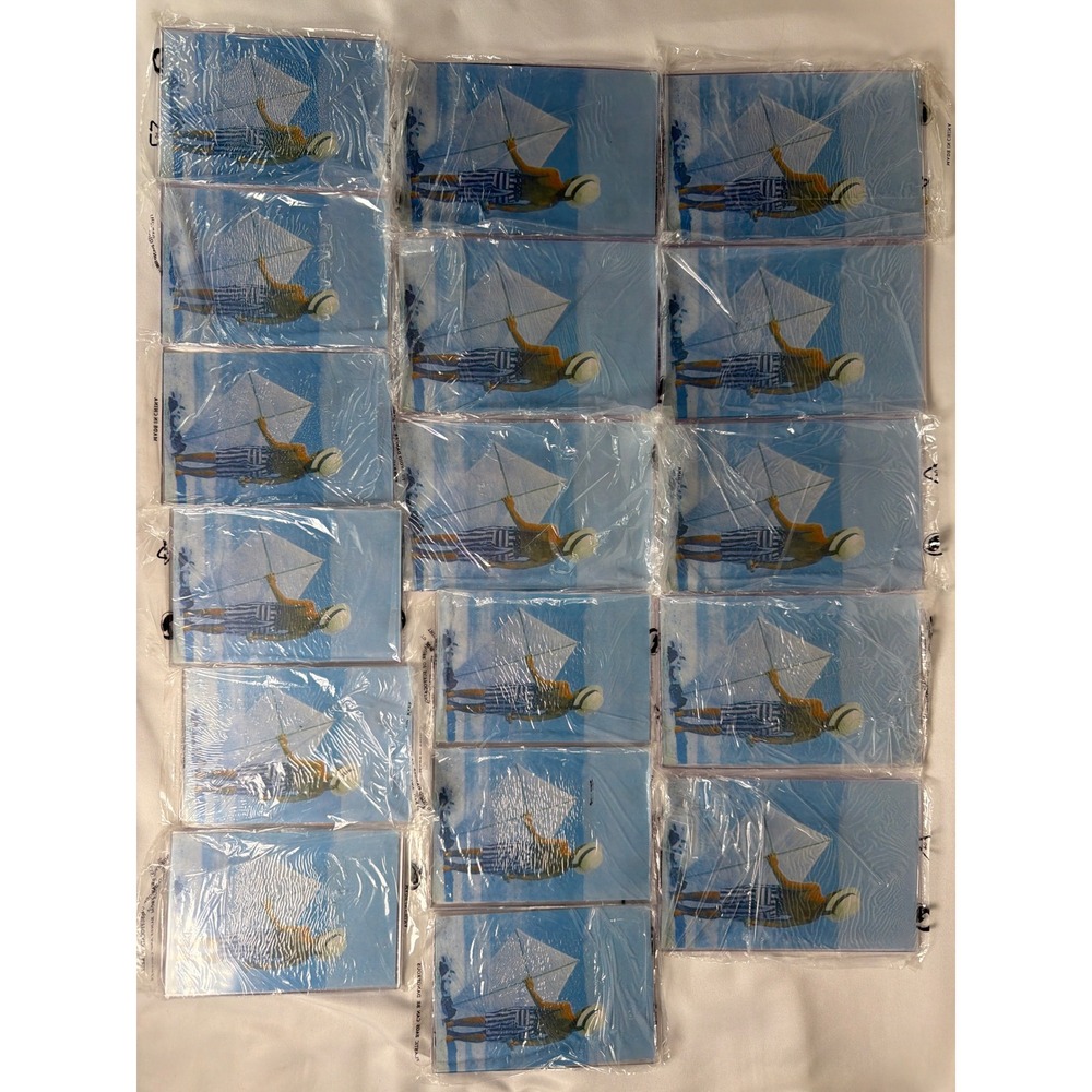 Vintage Lot of 17PC Beach Scene Acrylic Photo Frame Magnets Clear 2 Sizes NEW